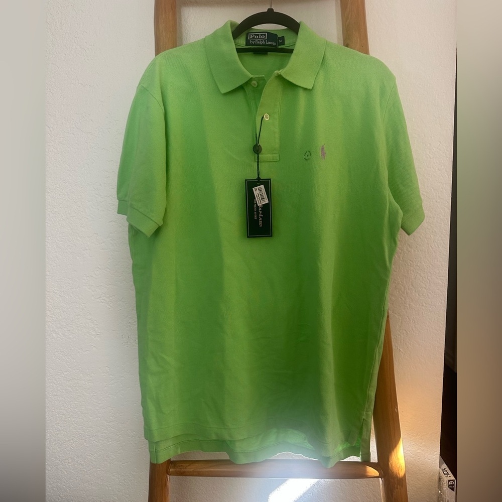Ralph Lauren Lime Polo Shirt with lavender polo logo